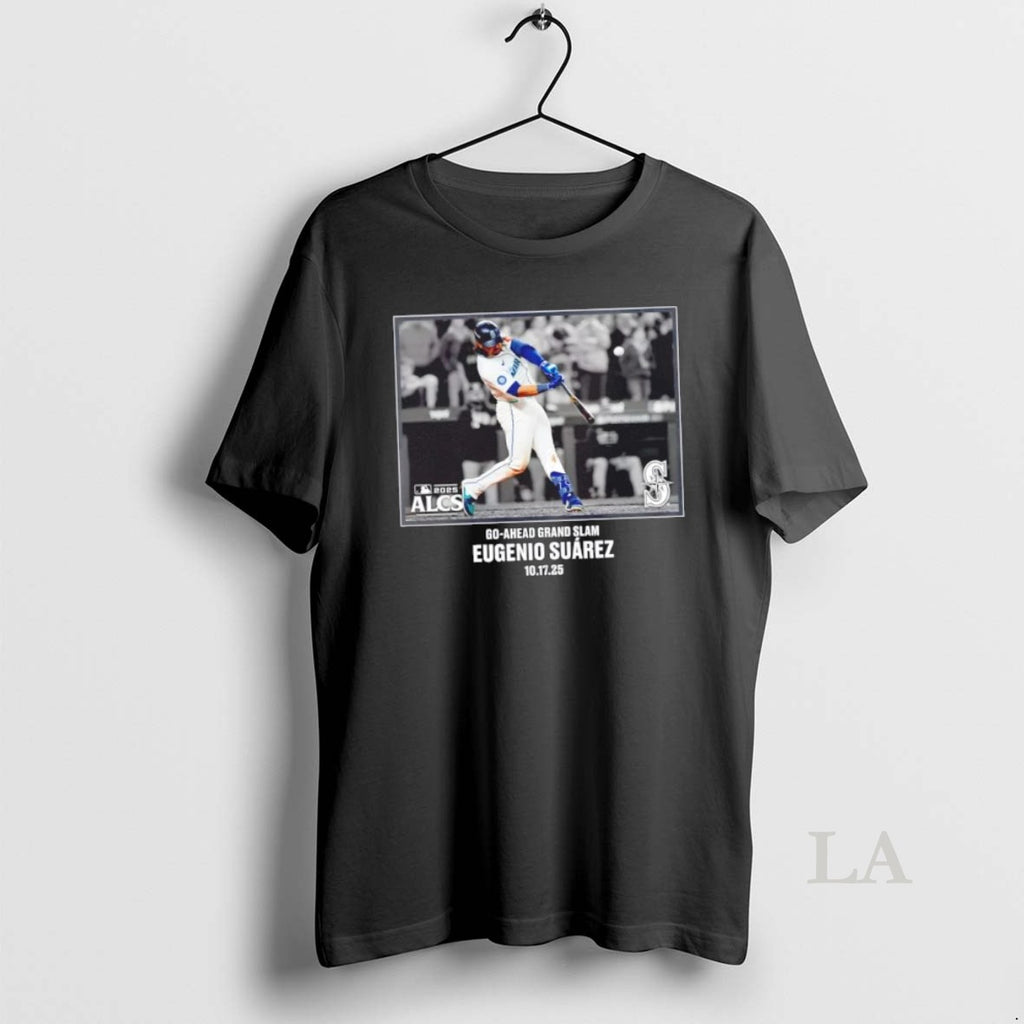 Original Seattle Mariners Eugenio Suarez Black 2025 Mlb Postseason Moment