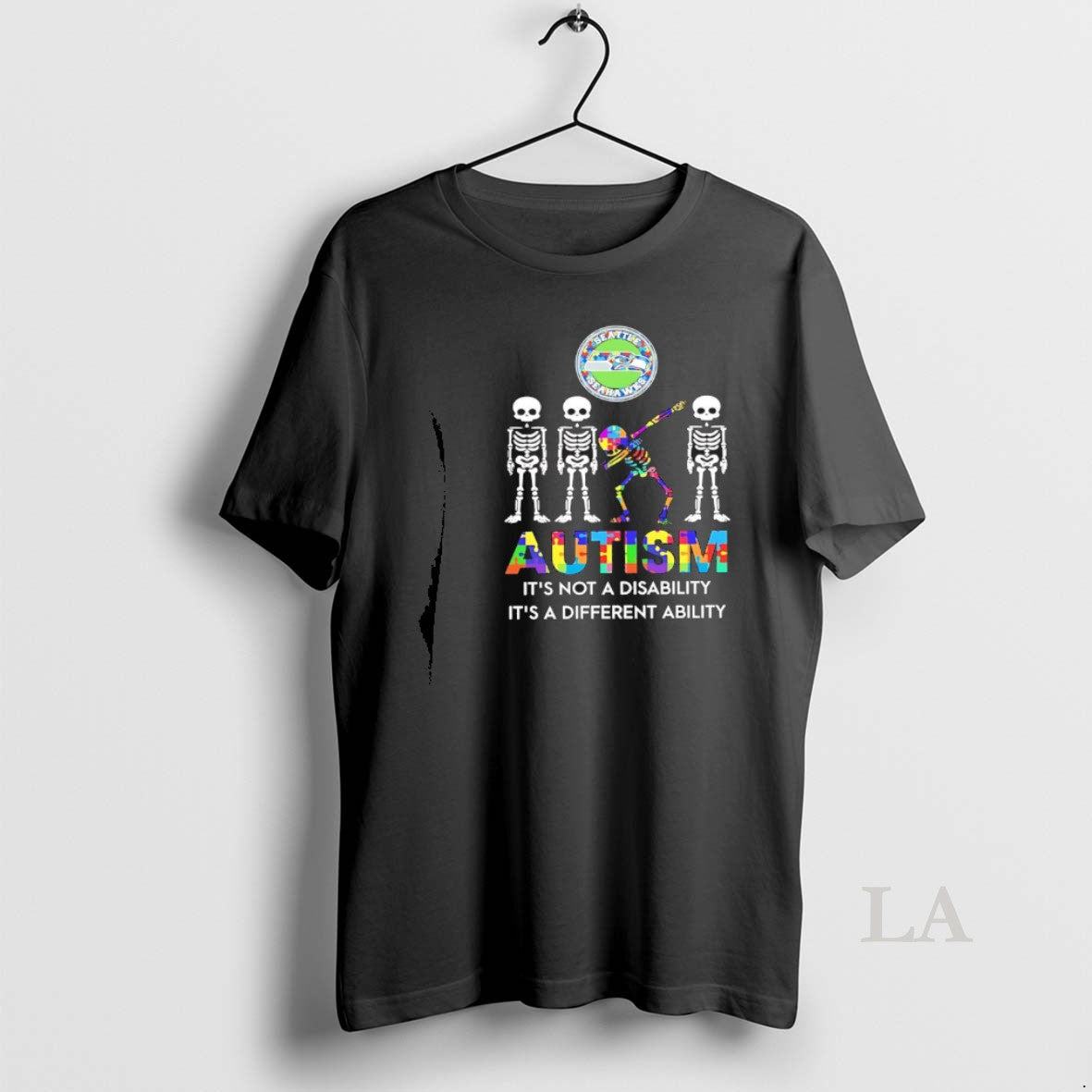 Original Seattle Seahawks Skeleton Autism Its Not A Disability Its A Different Ability