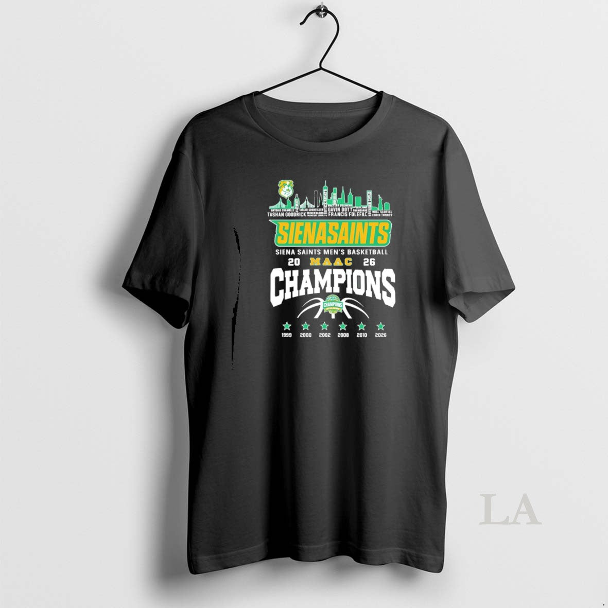 Original Siena Saints Mens Basketball 2026 Maac Champions Skyline City