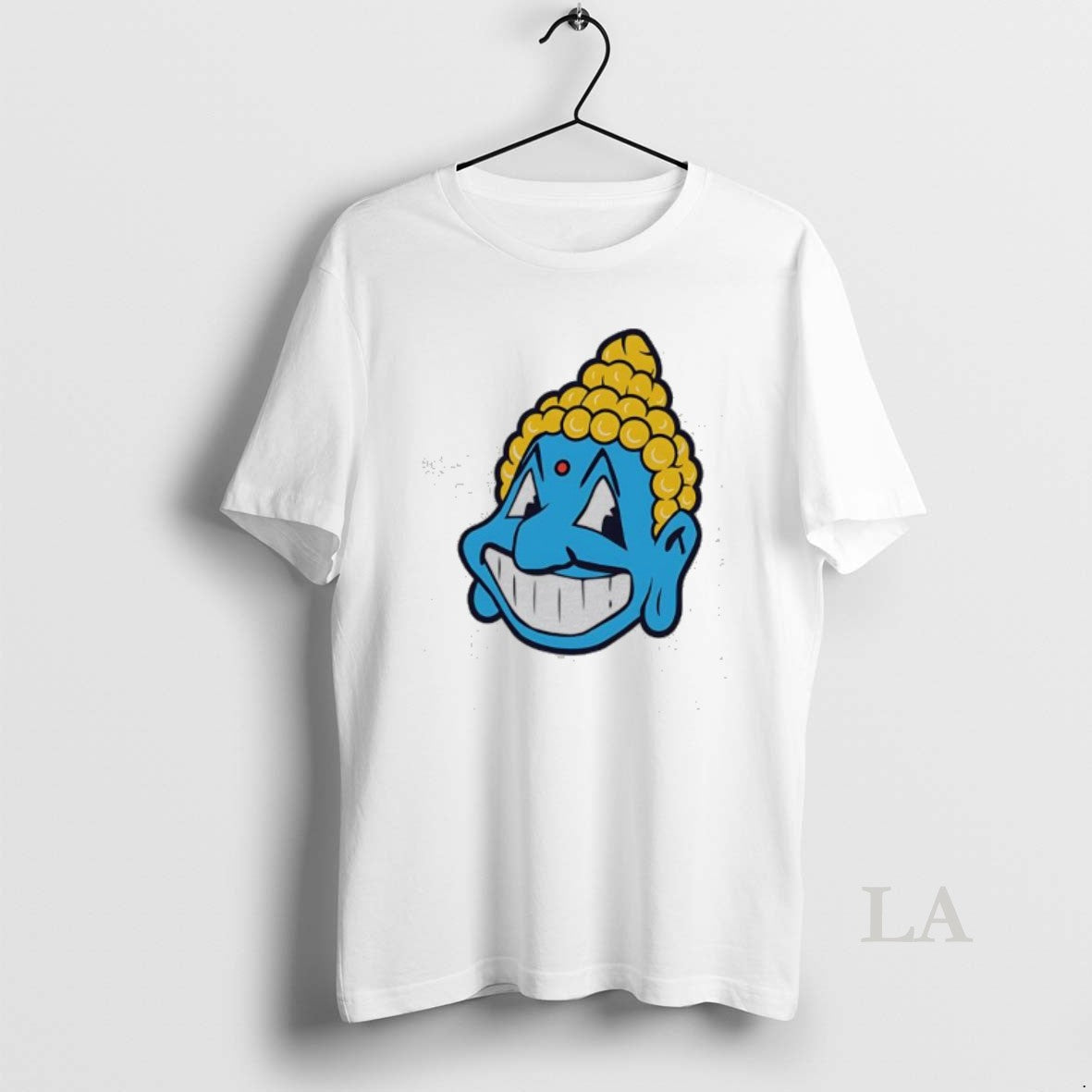 Original Smiling Blue Buddha Cartoon Mascot