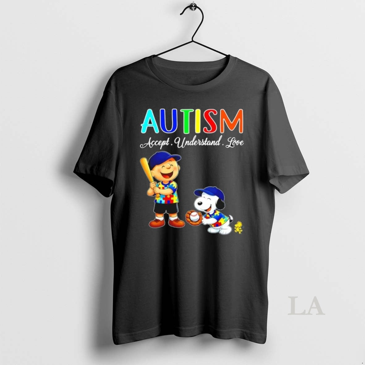 Original Snoopy Baseball Autism Accept Understand Love