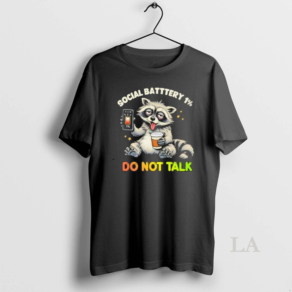 Original Social Battery 1 Low Do Not Talk Raccoon