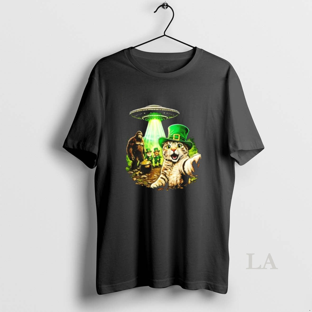 Original St Patricks Day Cat Selfie Leprechaun Bigfoot Ufo