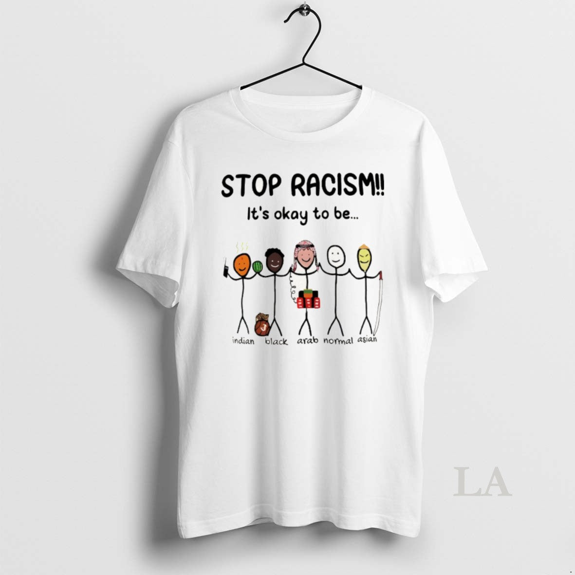 Original Stop Racism Its Okay To Be Different Indian Black Arab Normal Asian