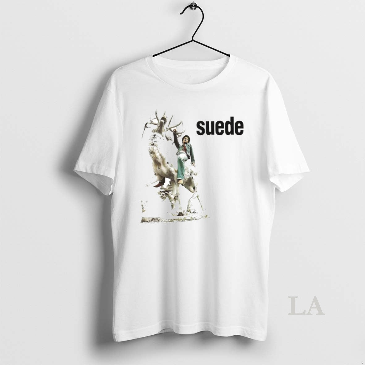 Original Suede Band Person Riding A Deer Statue