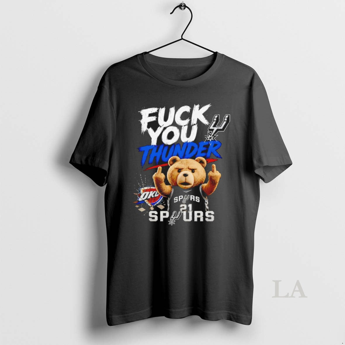 Original Teddy Bear Middle Finger Fuck You Thunder Tim Duncan San Antonio Spurs Basketball