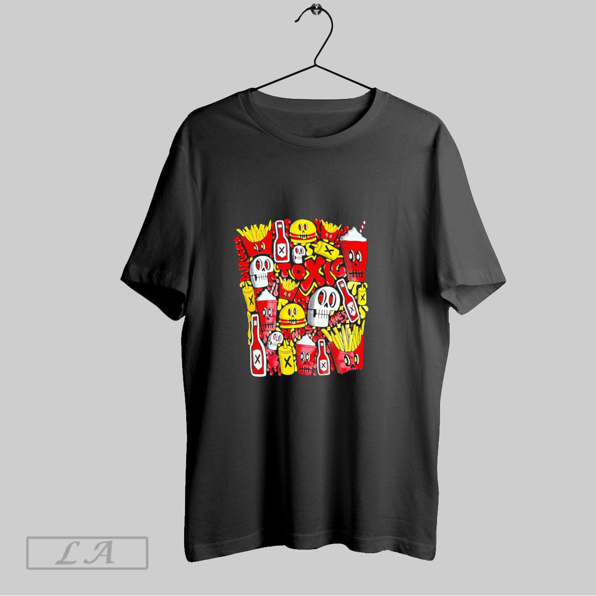Original Toxic Burger Menu Characters Fast Food Skull Motif Graphic