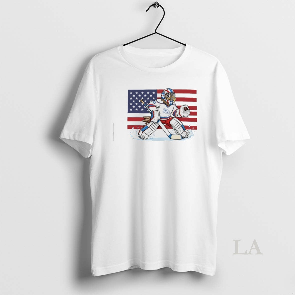 Original Usa Eagle Hockey Goalie Patriotic American Flag