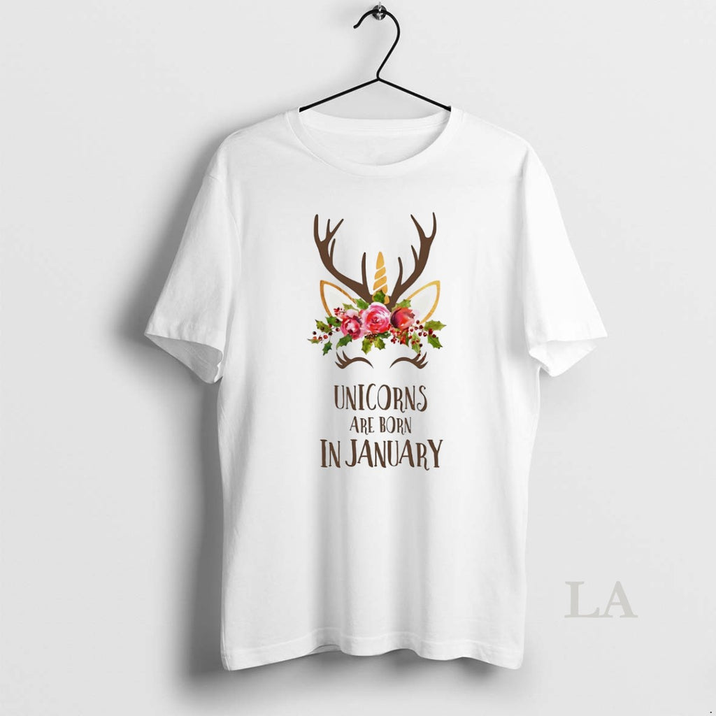 Original Unicorns Are Born In January Antler Flower White