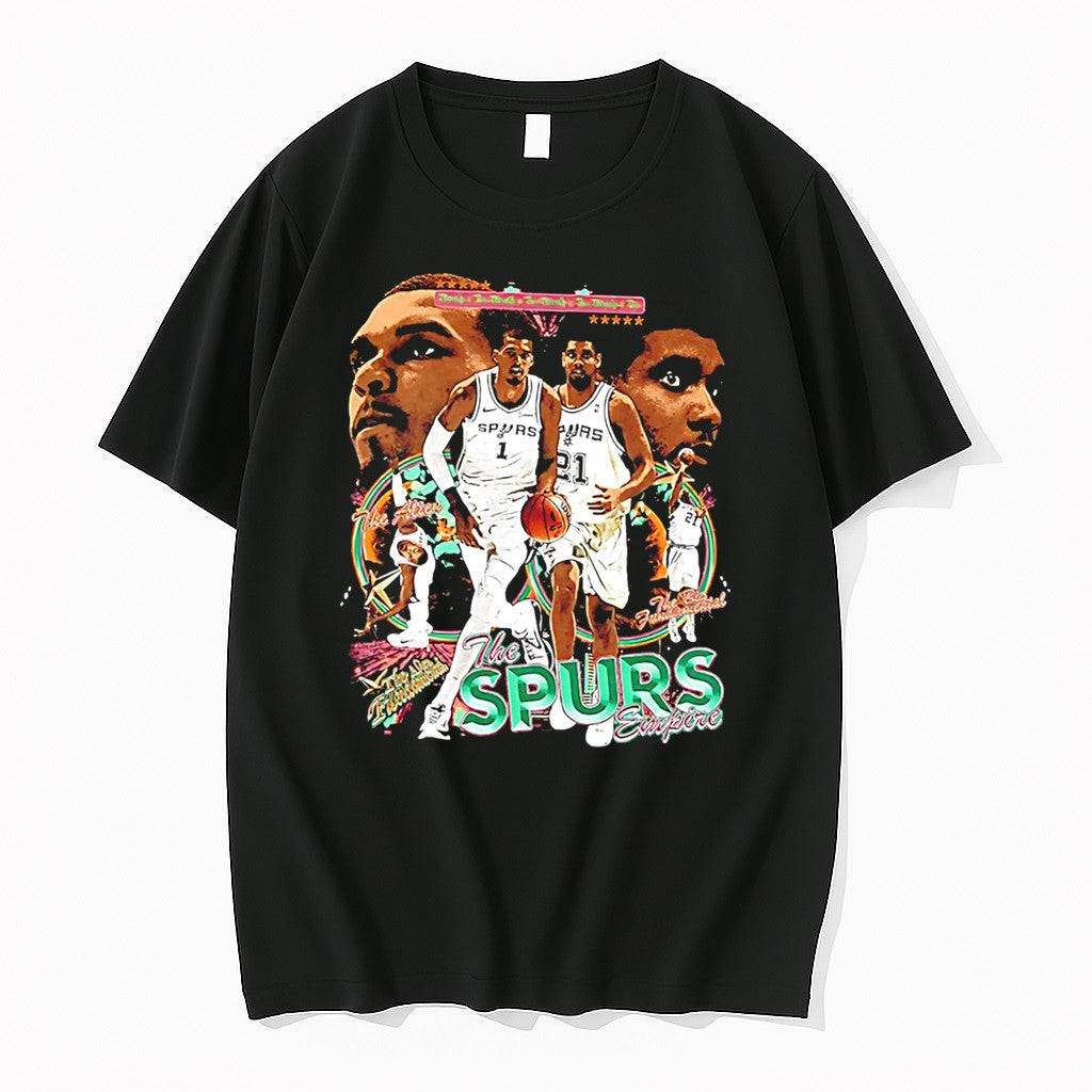 Original Victor Wembanyama And Tim Duncan Basketball Player Graphic Tee Tshirts
