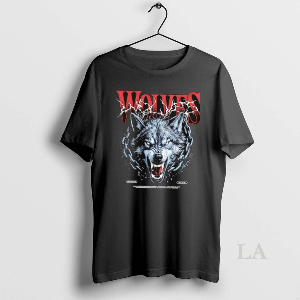 Original Wolves Angry Gray Wolf Head Heavy Metal Chain