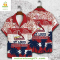 St Louis Cardinals Hawaiian Shirt Palm Sunset Glory Baseball Apparel