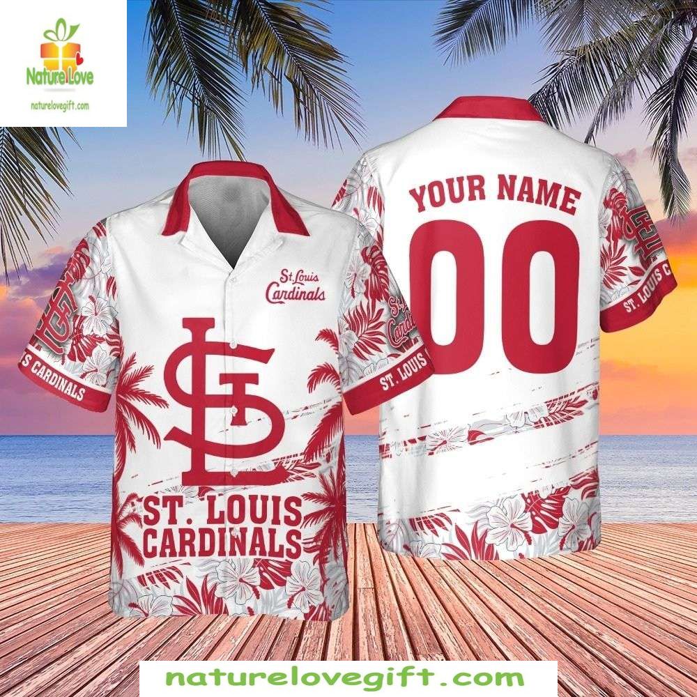 St Louis Cardinals Hawaiian Shirt Personalized Tropical Red Baseball Apparel