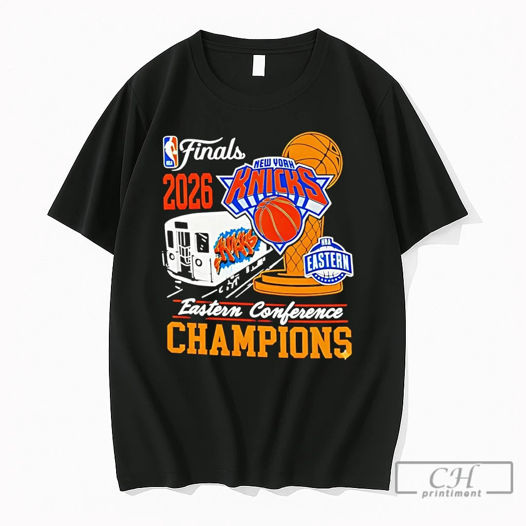 Premium 2026 Knicks Eastern Conference Champions Nba New York Basketball Graphic Tee T Shirts Sweater