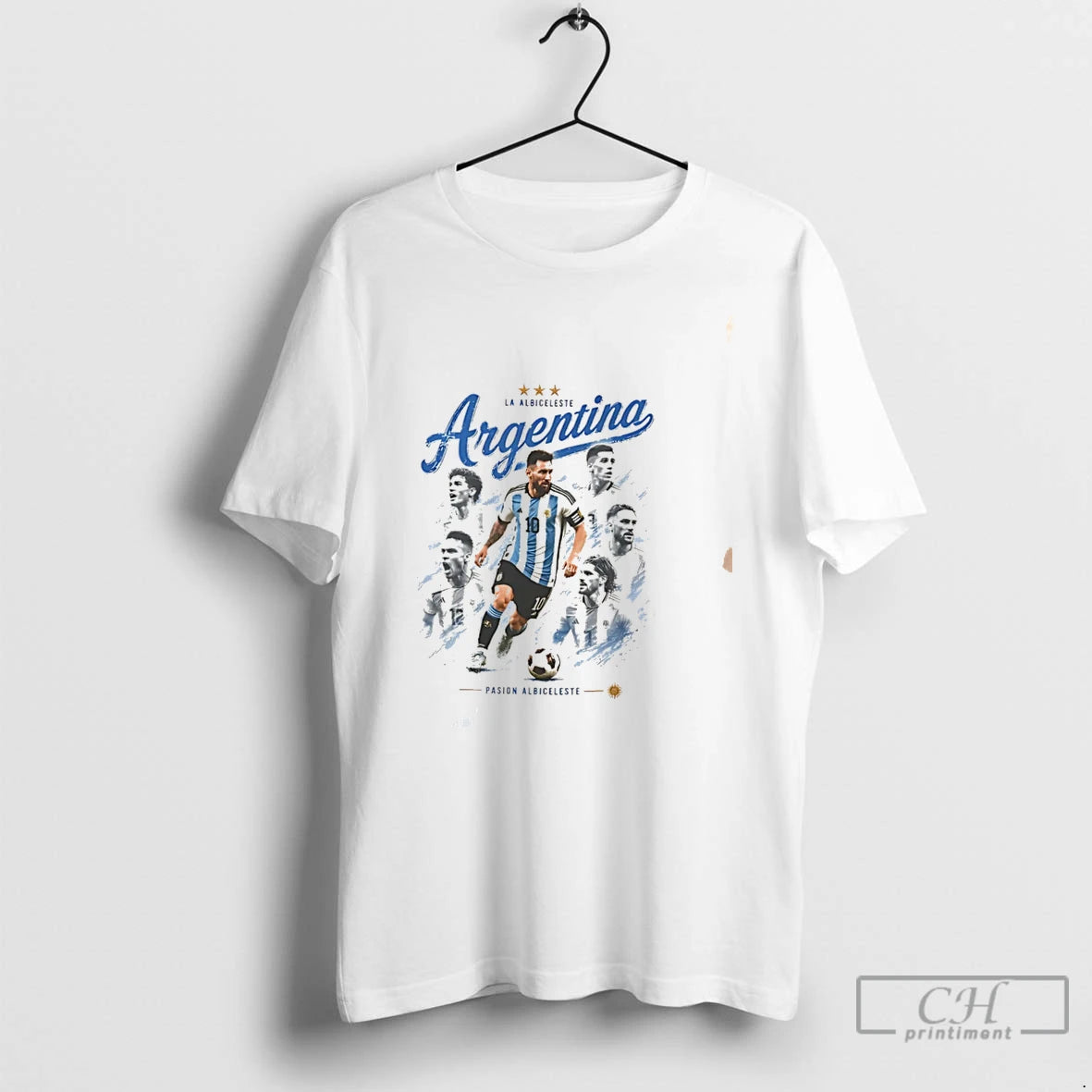 Premium Argentina World Cup Lional Messi And Teammates Graphic Tee