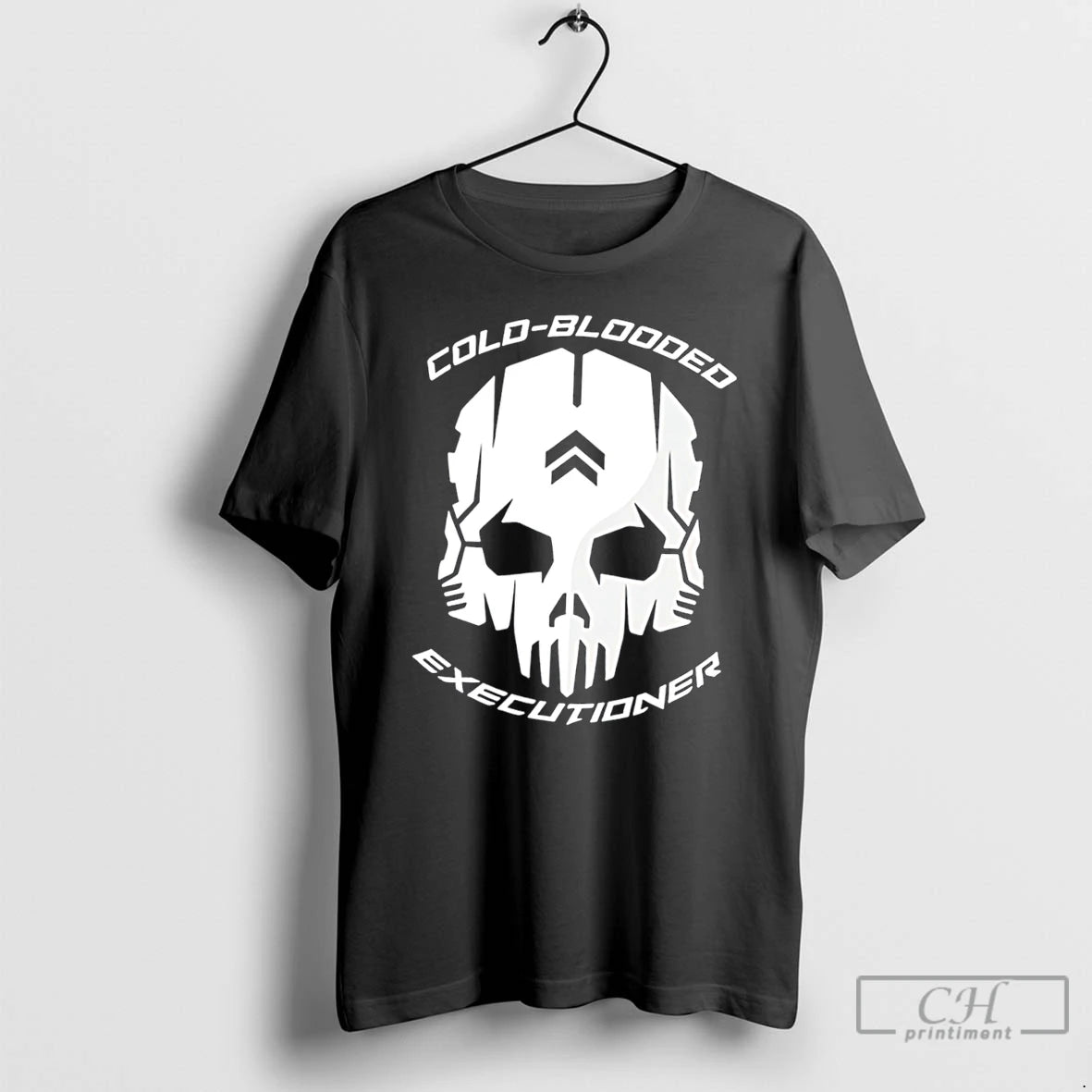 Premium Cold Blooded Executioner Robotic Skull Graphic Tee