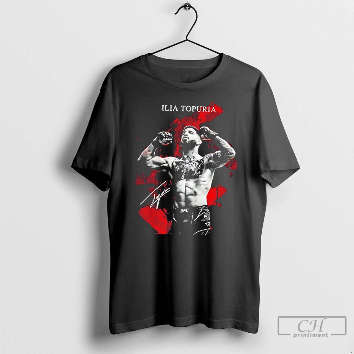 Premium Ilia Topuria Ufc Fighter Signature Graphic Tee