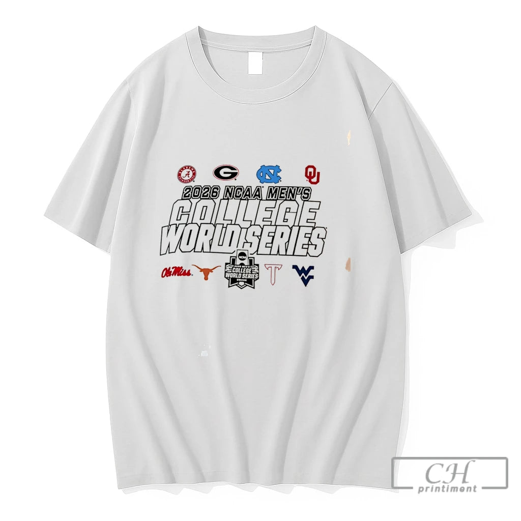 Premium Ncaa Mens College World Series 2026 Eight At The Plate Classic Tee T Shirts