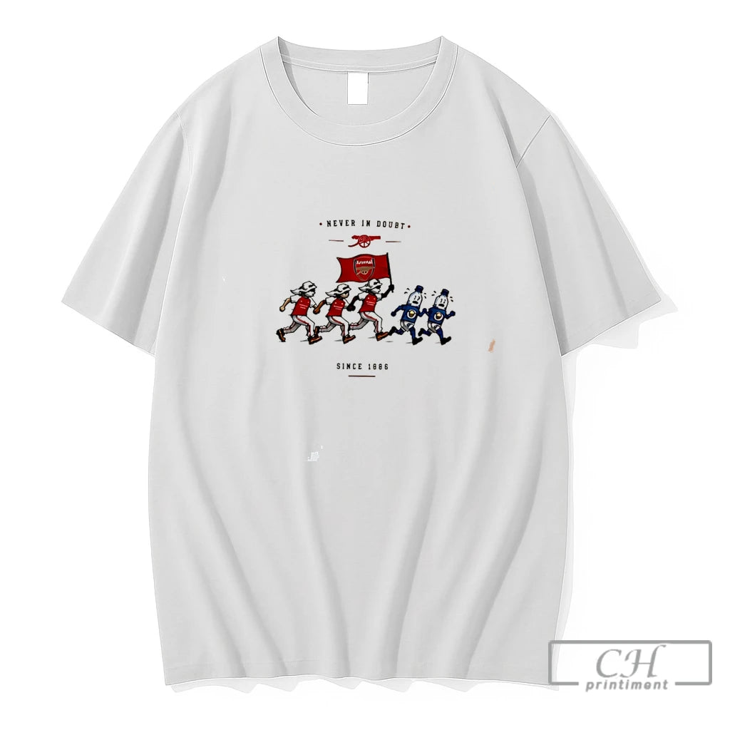 Premium Never In Doubt Since 1886 Arsenal Cartoon Graphic Tee