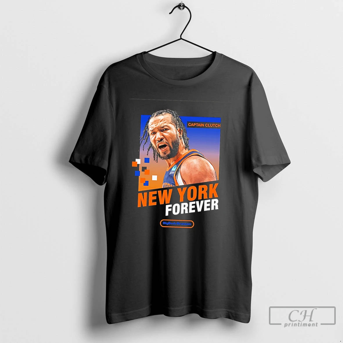 Premium New York Knicks Jalen Brunson Caption Clutch Graphic Tee