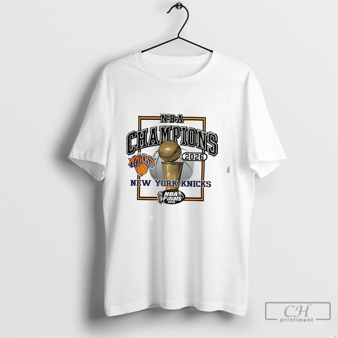 Premium New York Knicks Nba Finals Champions 2026 Graphic Trophy Tee