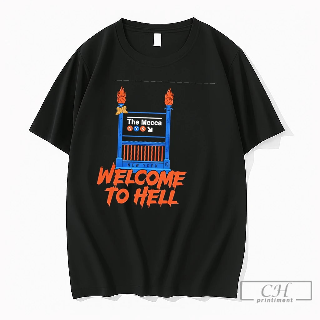 Premium New York Knicks The Mecca Welcome To Hell Graphic Tee