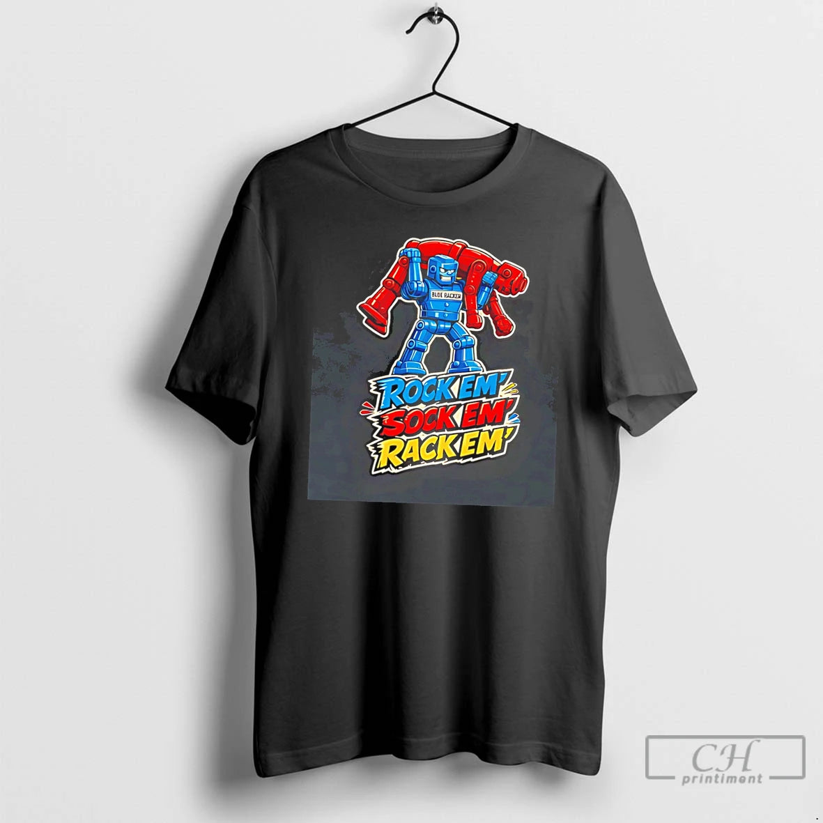 Premium Rock Em Sock Em Rack Em Robot Graphic Tee