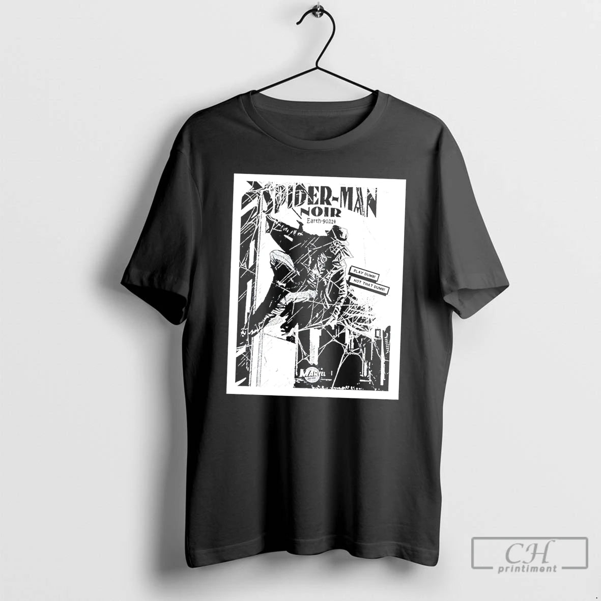 Premium Spider Man Noir Earth 90214 Play Dumb Not That Dumb Marvel Graphic Tee