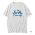 Premium You Can Do Hard Things Flowers Graphic Tee