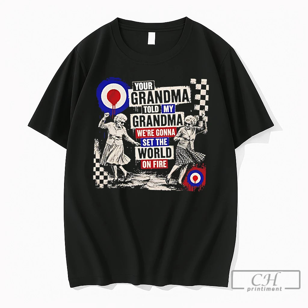 Premium Your Grandma And My Grandma Sitting By The Fire Dance Graphic Tee T Shirts