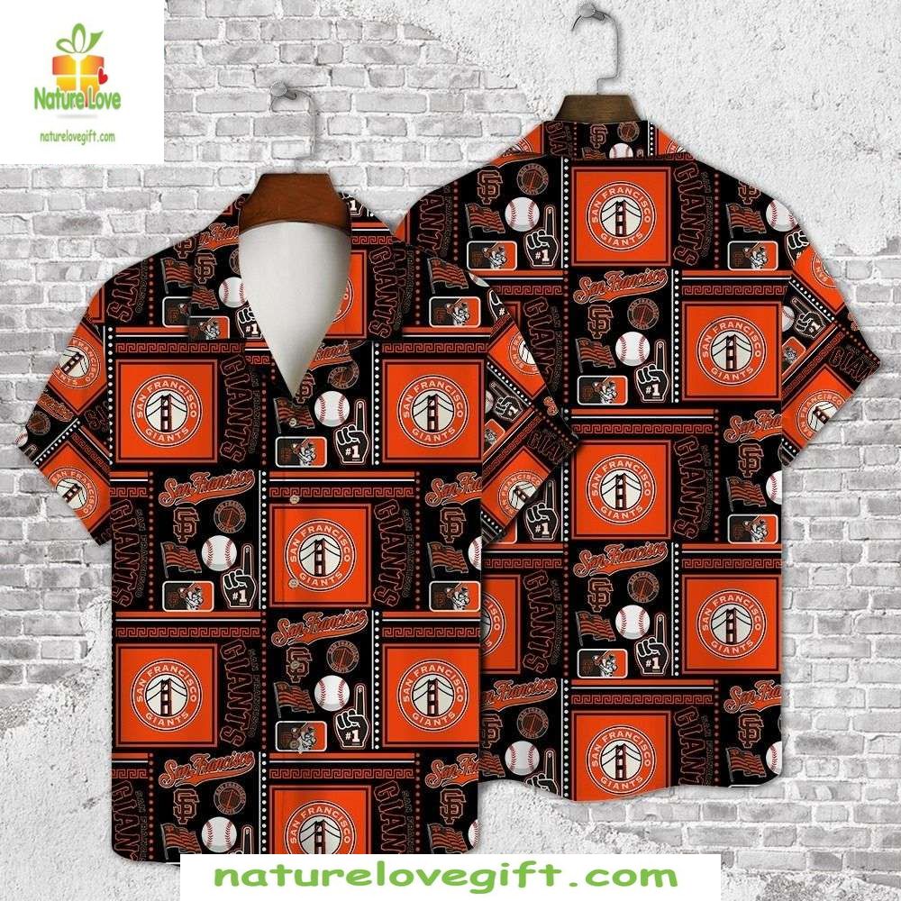 San Francisco Giants Retro Patchwork Hawaiian Shirt MLB Baseball Apparel