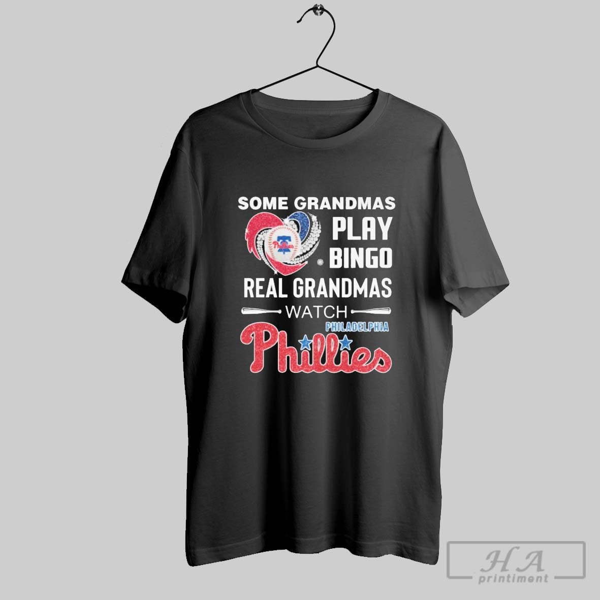 Some Grandpas Play Bingo Real Grandpas Watch Philadelphia Phillies Diamond Heart T Shirts