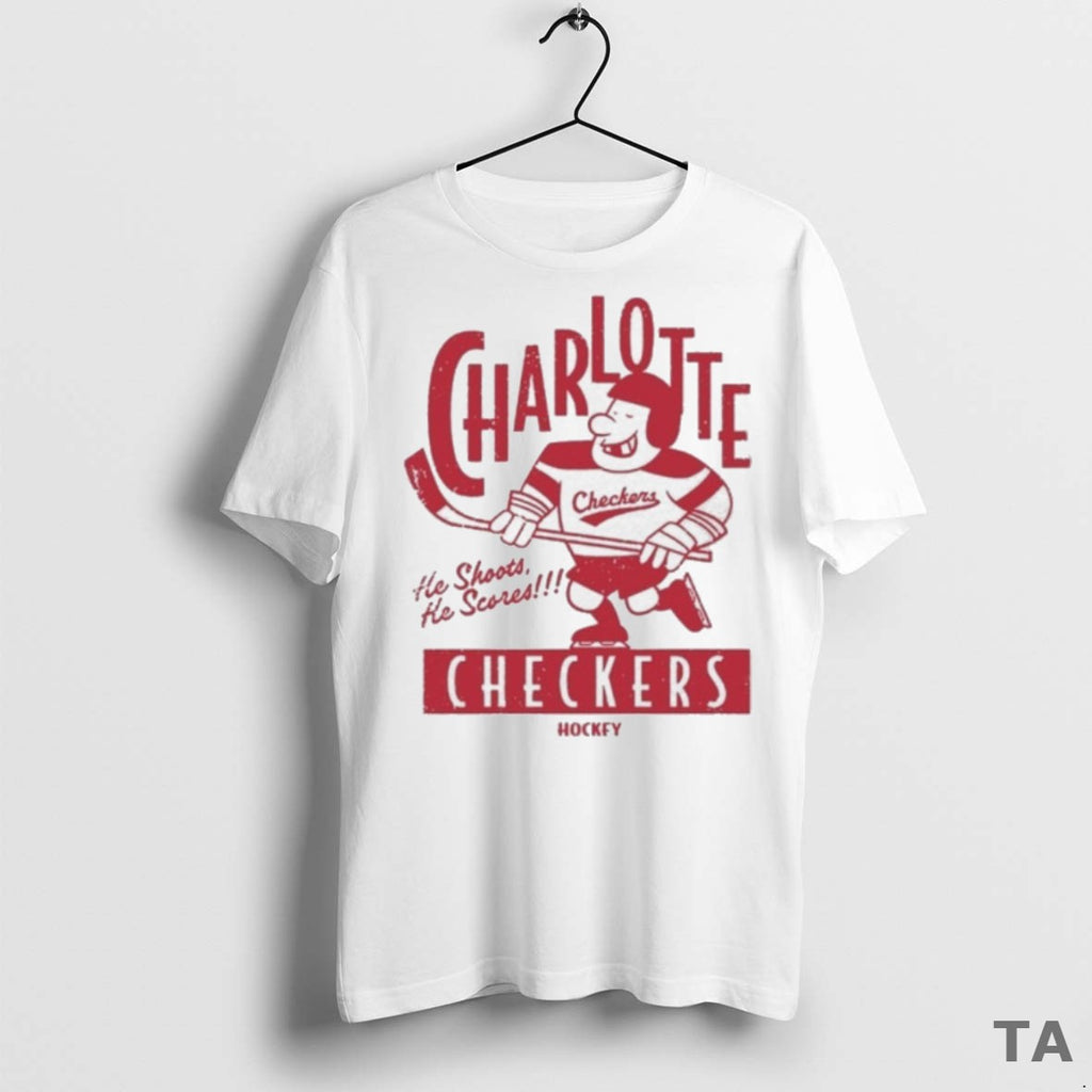 Top Charlotte Checkers Retro Player T Shirt Sweater