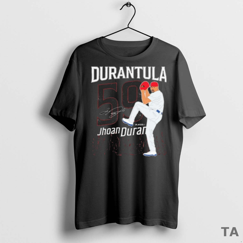 Top Jhoan Duran Durantula 59 Philadelphia Phillies Mlb 2025 Signature Fanart T Shirt Sweater