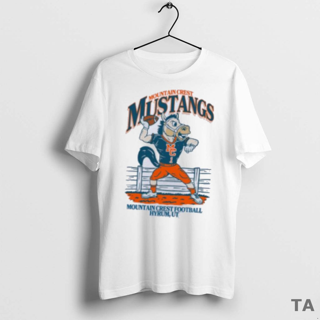 Top Mountain Crest Mustangs Football Mascot Hyrum Ut 2025 T Shirt Sweater