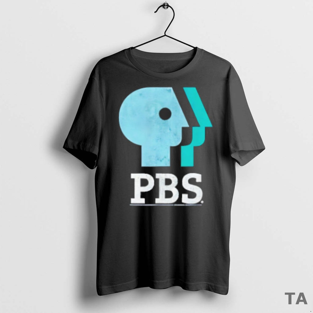 Top Pbs Blue Teal And White Logo T Shirt Sweater