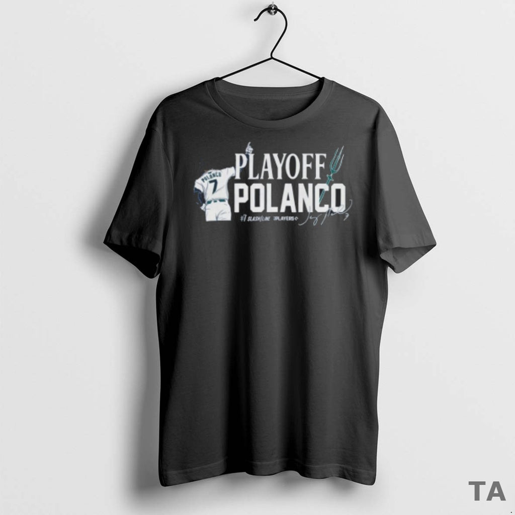 Top Playoff Polanco Jorge Polanco Seattle Mariners Mlb 2025 Slash Line Fanart T Shirt Sweater