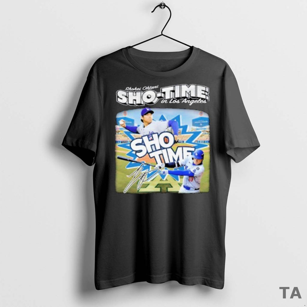 Top Shohei Ohtani Sho Time In Los Angeles Dodgers Walk It Off T Shirt Sweater