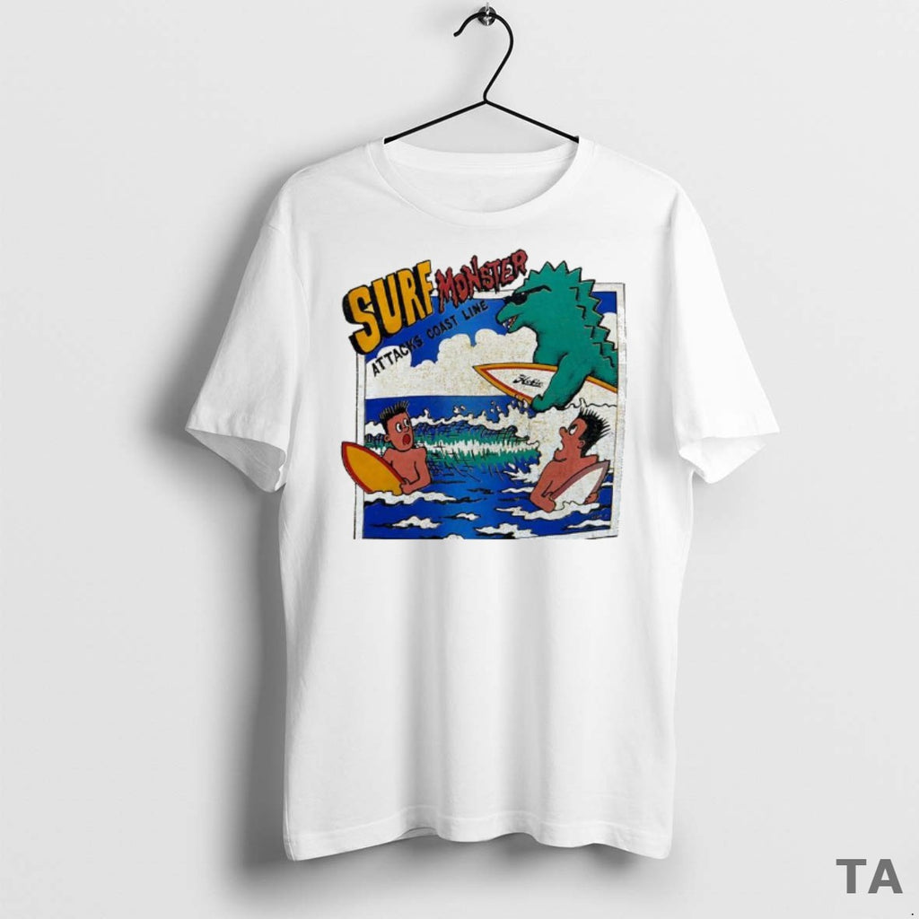 Top Surf Monster Attacks Coast Line T Shirt Sweater