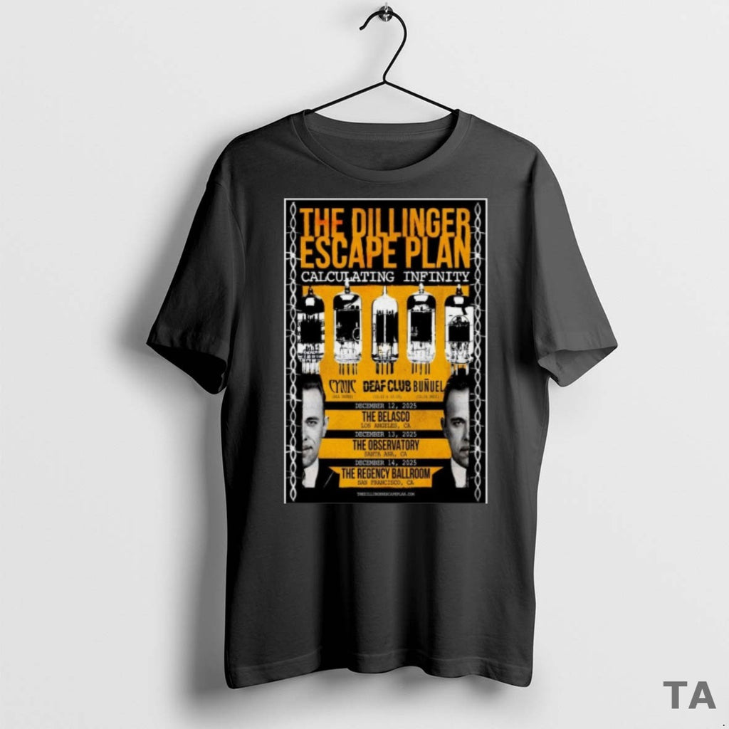 Top The Dillinger Escape Plan California December 12 14 2025 Tour T Shirt Sweater