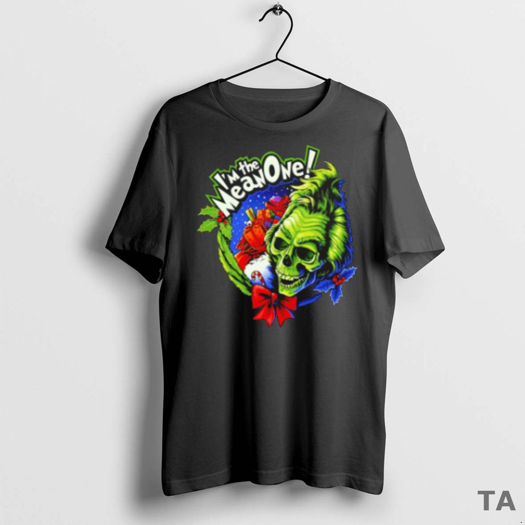 Top The Grinch Skull Im The Mean One Christmas T Shirt Sweater