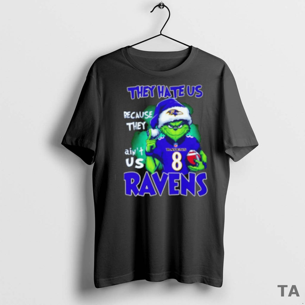 Top The Grinch They Hate Us Because They Aint Us Baltimore Ravens Christmas