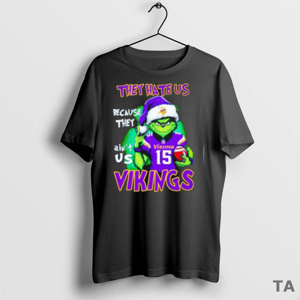 Top The Grinch They Hate Us Because They Aint Us Minnesota Vikings Christmas