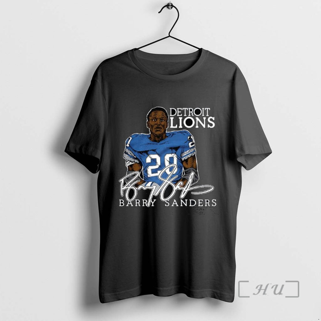 Trending Barry Sanders Detroit Lions Football Retired Player Classic Caricature Signature Tee Shirt Sweater