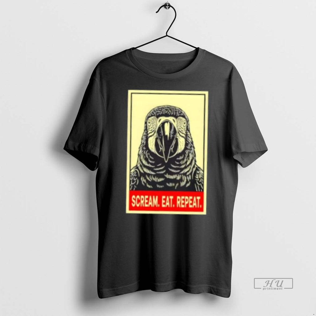Trending Bird Scream Eat Repeat Graphic Tee Shirt Sweater