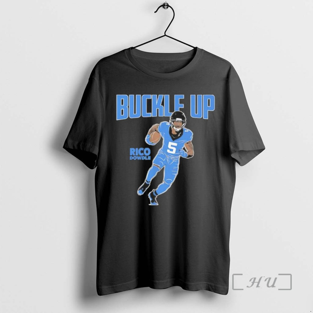 Trending Buckle Up Rico Dowdle Carolina Panthers Football Tee Shirt Sweater