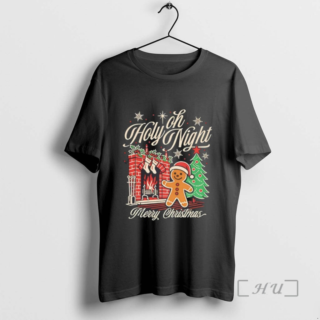 Trending Gingerbread Oh Holy Night Merry Christmas Tee Shirt Sweater