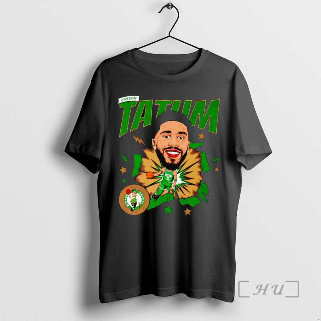 Trending Jayson Tatum Big Head Caricature Celtics Tee Shirt Sweater