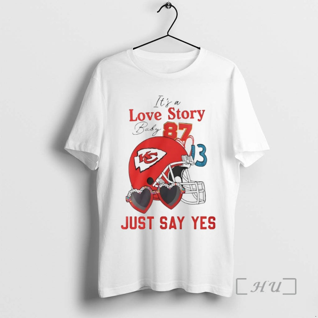 Trending Kansas City Chiefs Its A Love Story Baby Just Say Yes Helmet