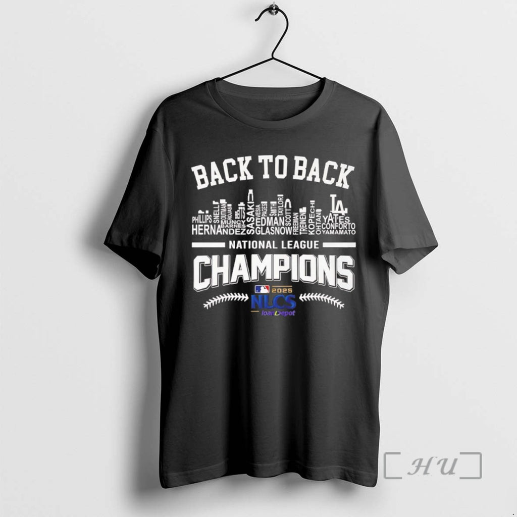 Trending Los Angeles Dodgers Back To Back National League Champions Skyline City Tee Shirt Sweater